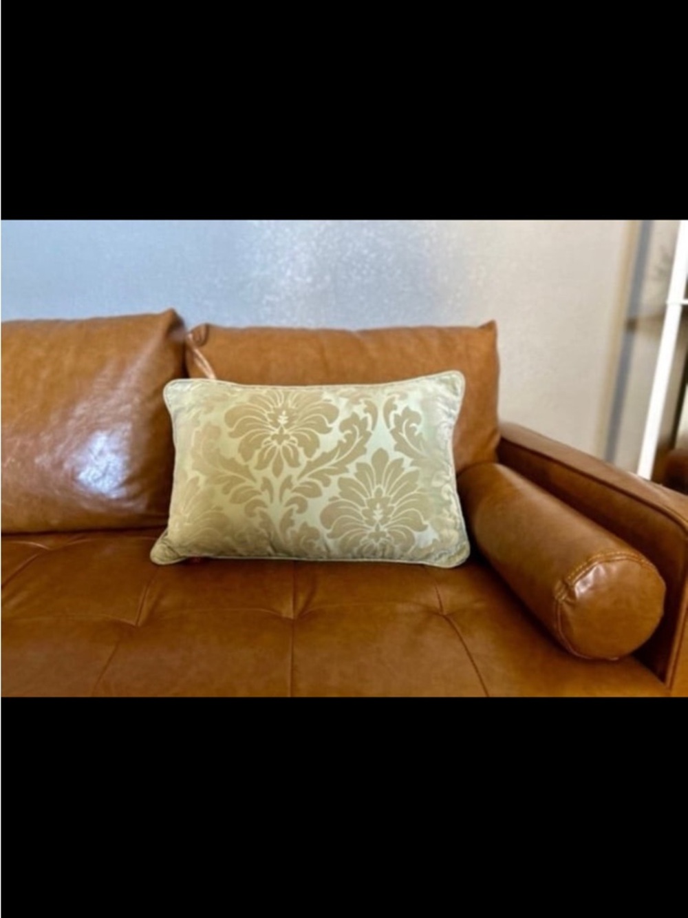 Cream Damask Jacquard Accent Pillow - Elegant Home Accent